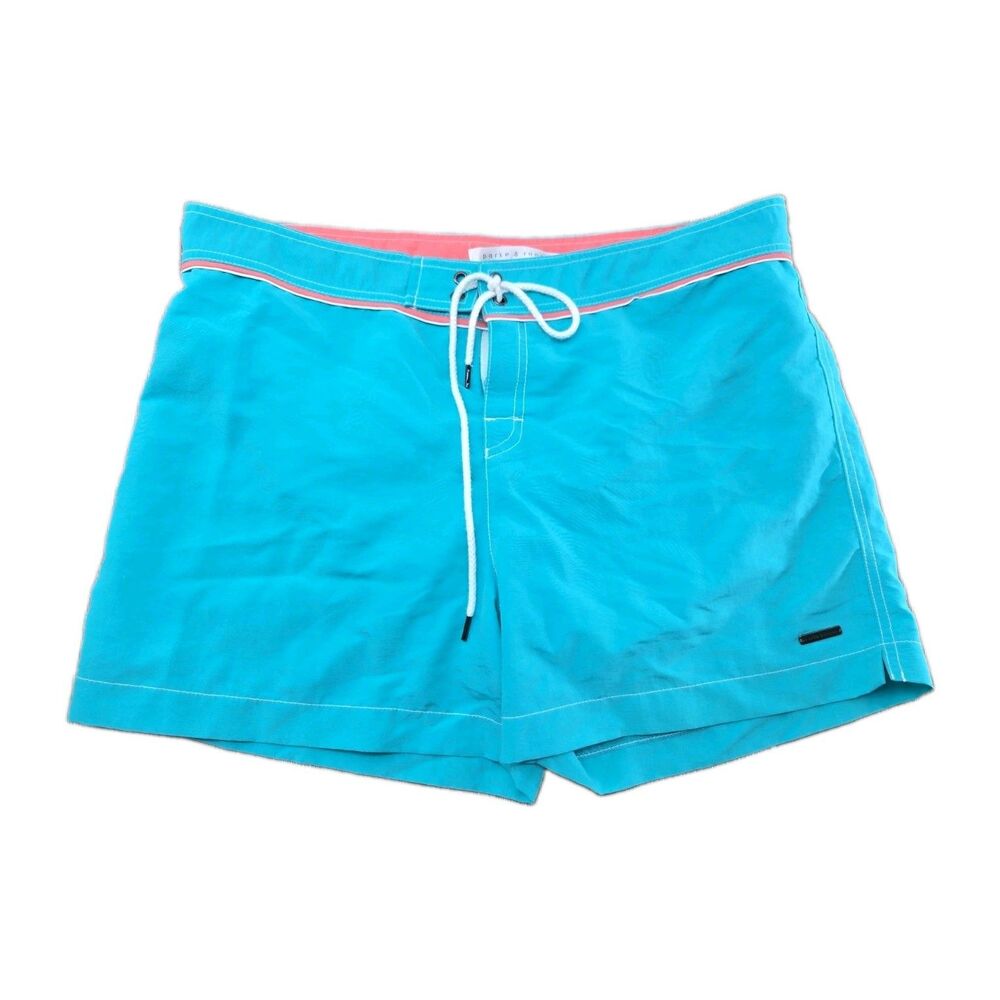 Parke & Ronen Swim Trunks Mens Size 34 Lined Turquoise Boardshorts 4" Inseam USA